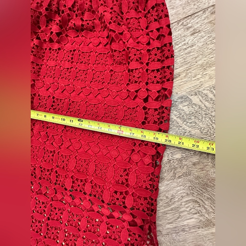 Lili’s Closet Crochet Red Lace Midi Skirt Small - Picture 12 of 15